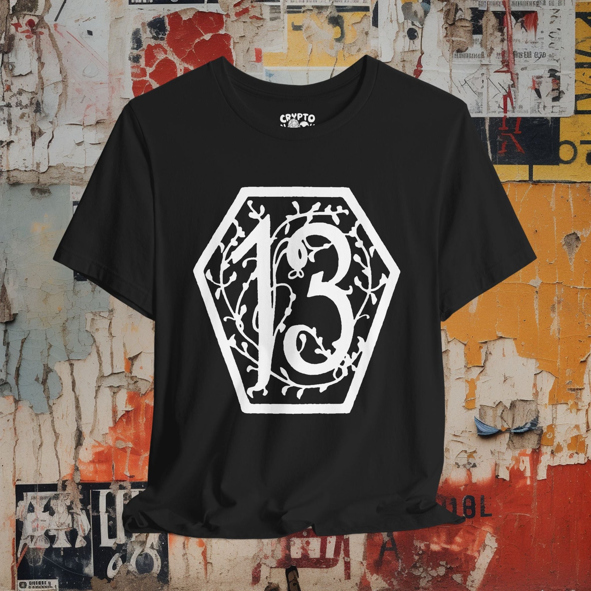 T-Shirt - Lucky 13 Coffin Tee - Gothic T-Shirt, Edgy Skull Shirt, Retro Rockabilly Tee, Unisex Graphic Tee, Unique Gift for Goth and Tattoo Fans from Crypto Zoo Tees