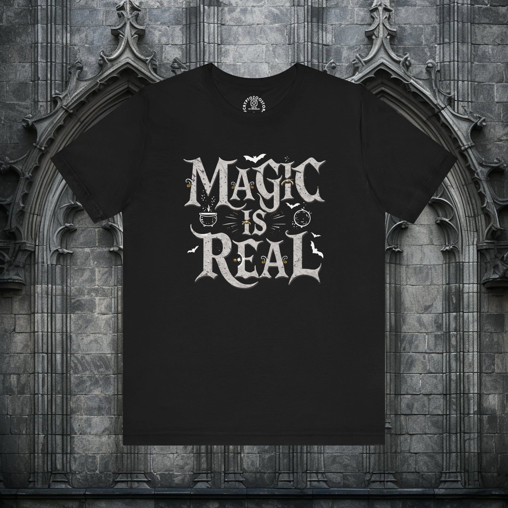 T-Shirt - Magic Is Real - Gothic Occult Wiccan - Harry Potter Fan Gift Shirt - Soft Cotton T-shirt from Crypto Zoo Tees