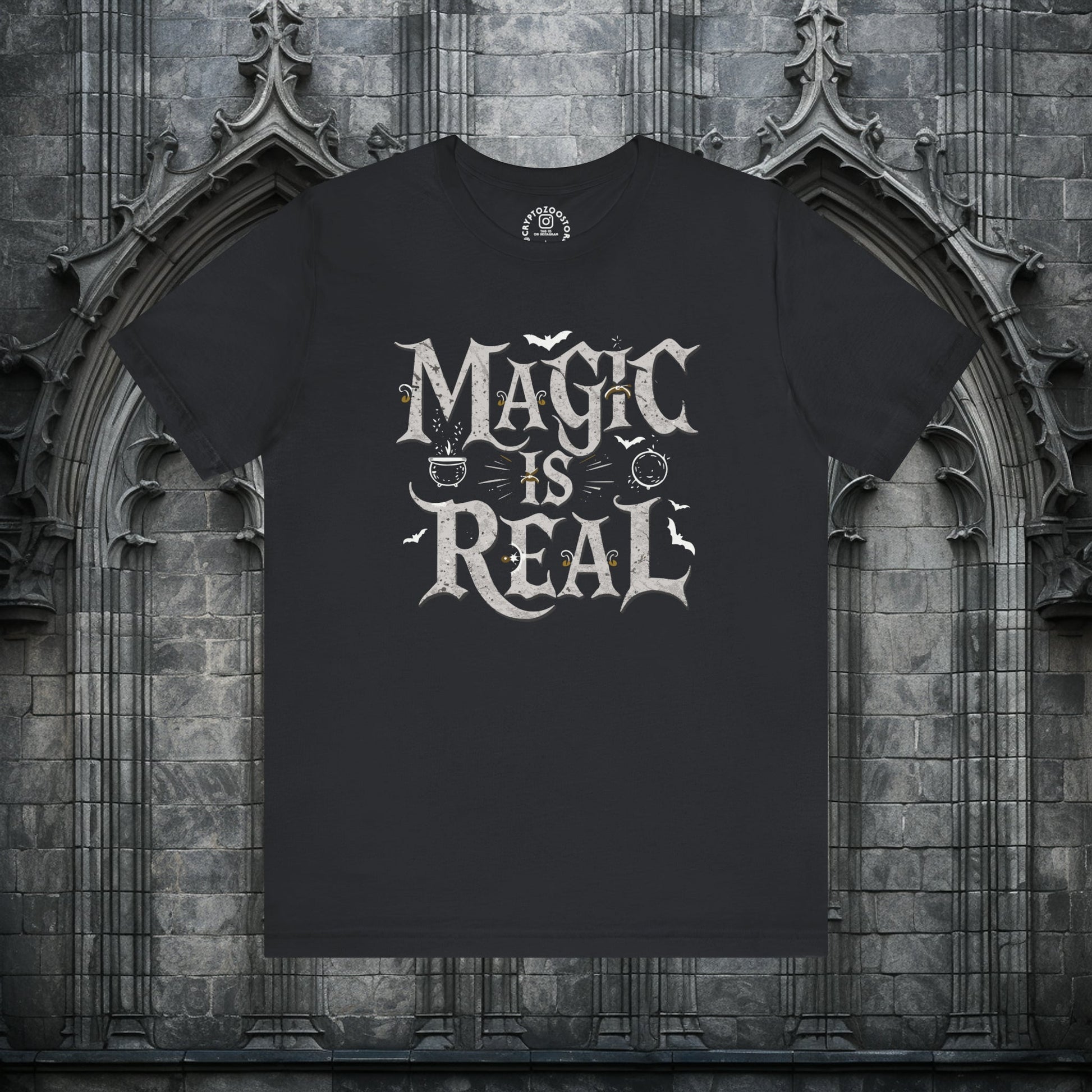 T-Shirt - Magic Is Real - Gothic Occult Wiccan - Harry Potter Fan Gift Shirt - Soft Cotton T-shirt from Crypto Zoo Tees