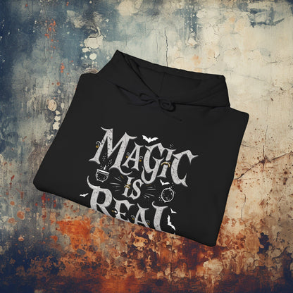 Hoodie - Magic Is Real | Witch Wiccah Harry Potter Fan | Hoodie | Hooded Sweatshirt from Crypto Zoo Tees