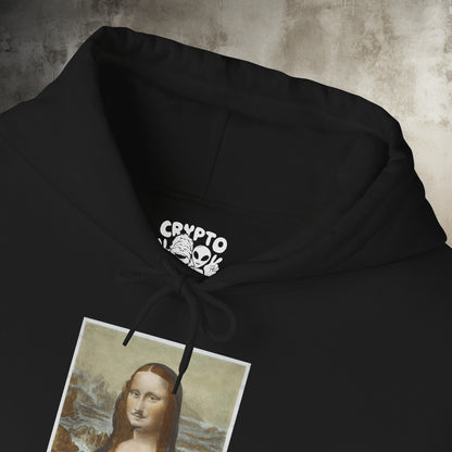 Hoodie - Marcel Duchamp Hoodie | LHOOQ Mona Lisa | Dada Art Hoodie | Hooded Sweatshirt from Crypto Zoo Tees