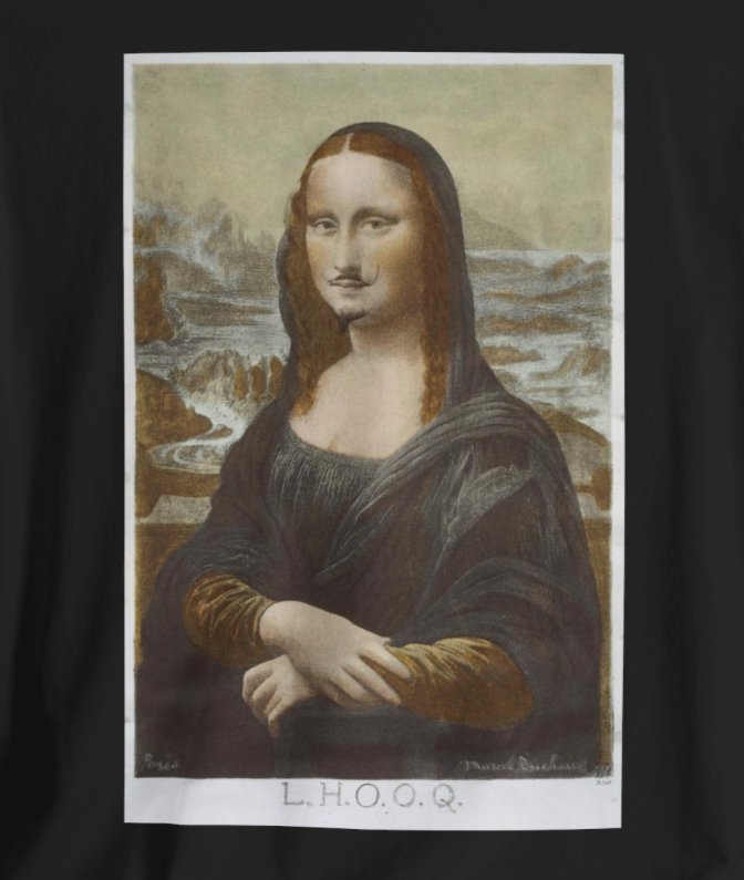 T - Shirt - Marcel Duchamp Shirt | LHOOQ Mona Lisa with Mustache T - shirt | Dada Art Tee | Artist | Bella + Canvas Unisex T - shirt from Crypto Zoo Tees