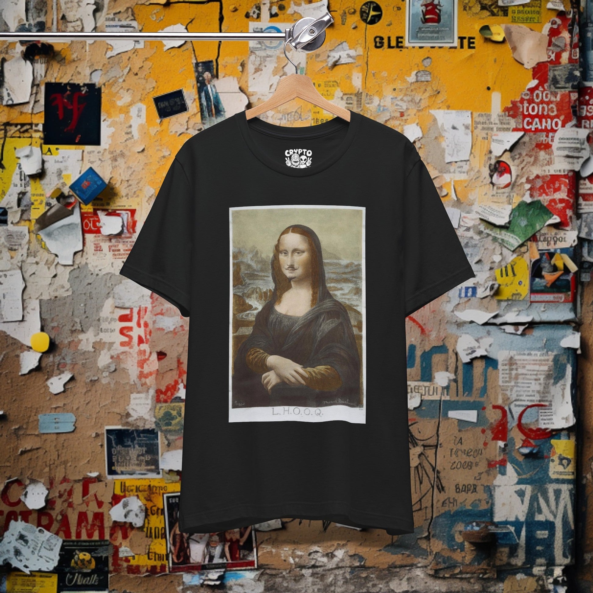 T - Shirt - Marcel Duchamp Shirt | LHOOQ Mona Lisa with Mustache T - shirt | Dada Art Tee | Artist | Bella + Canvas Unisex T - shirt from Crypto Zoo Tees