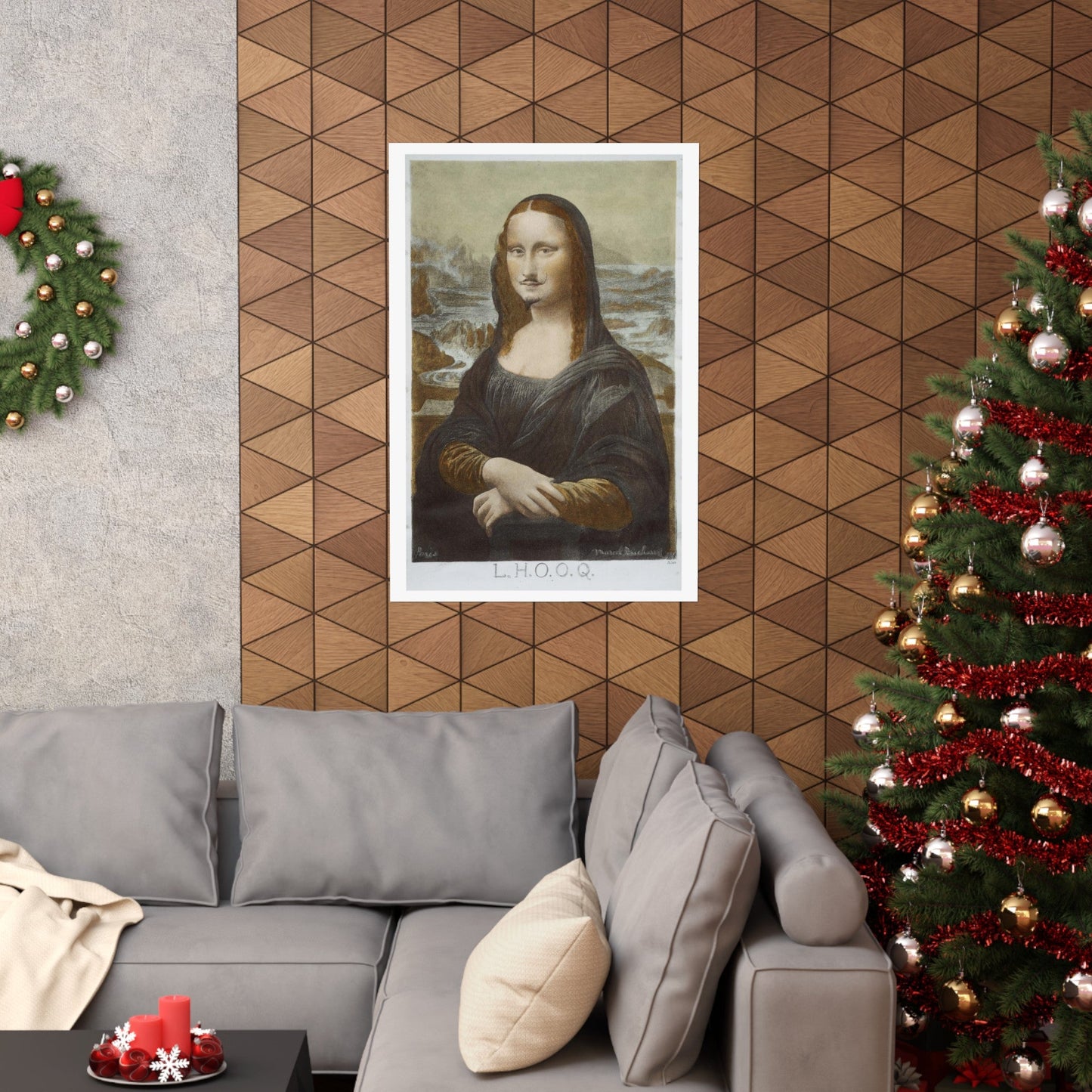 Poster - Marcel Duchamp Wall Art | LHOOQ Mona Lisa with Mustache | Dada Art Poster (Reprint) | Museum - Quality Poster | Home Decor from Crypto Zoo Tees