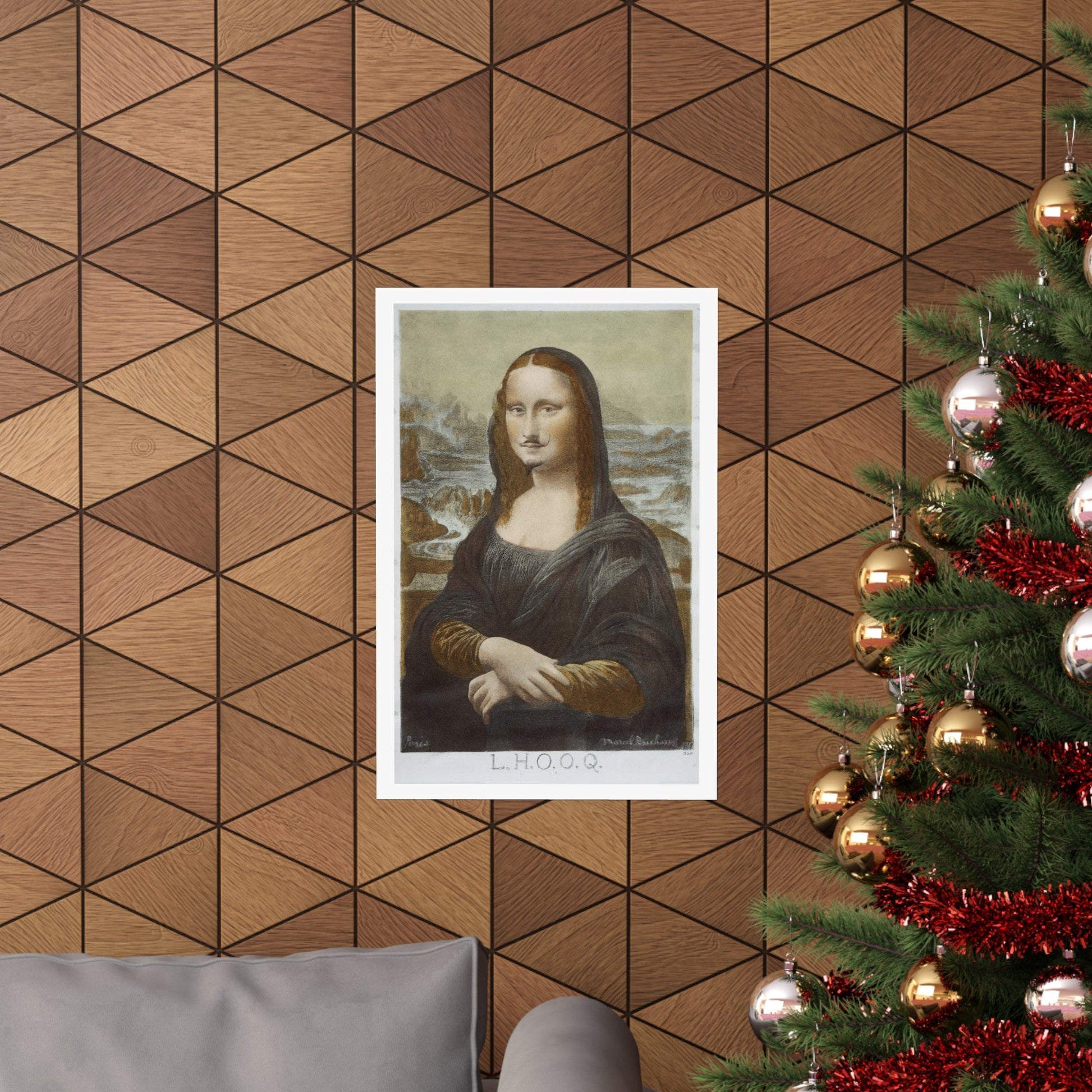 Poster - Marcel Duchamp Wall Art | LHOOQ Mona Lisa with Mustache | Dada Art Poster (Reprint) | Museum - Quality Poster | Home Decor from Crypto Zoo Tees