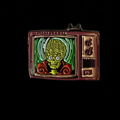  - Mars Attacks TV Pin | Pinback Button | Alien & UFO, Retro & Vintage | Punk from Crypto Zoo Tees