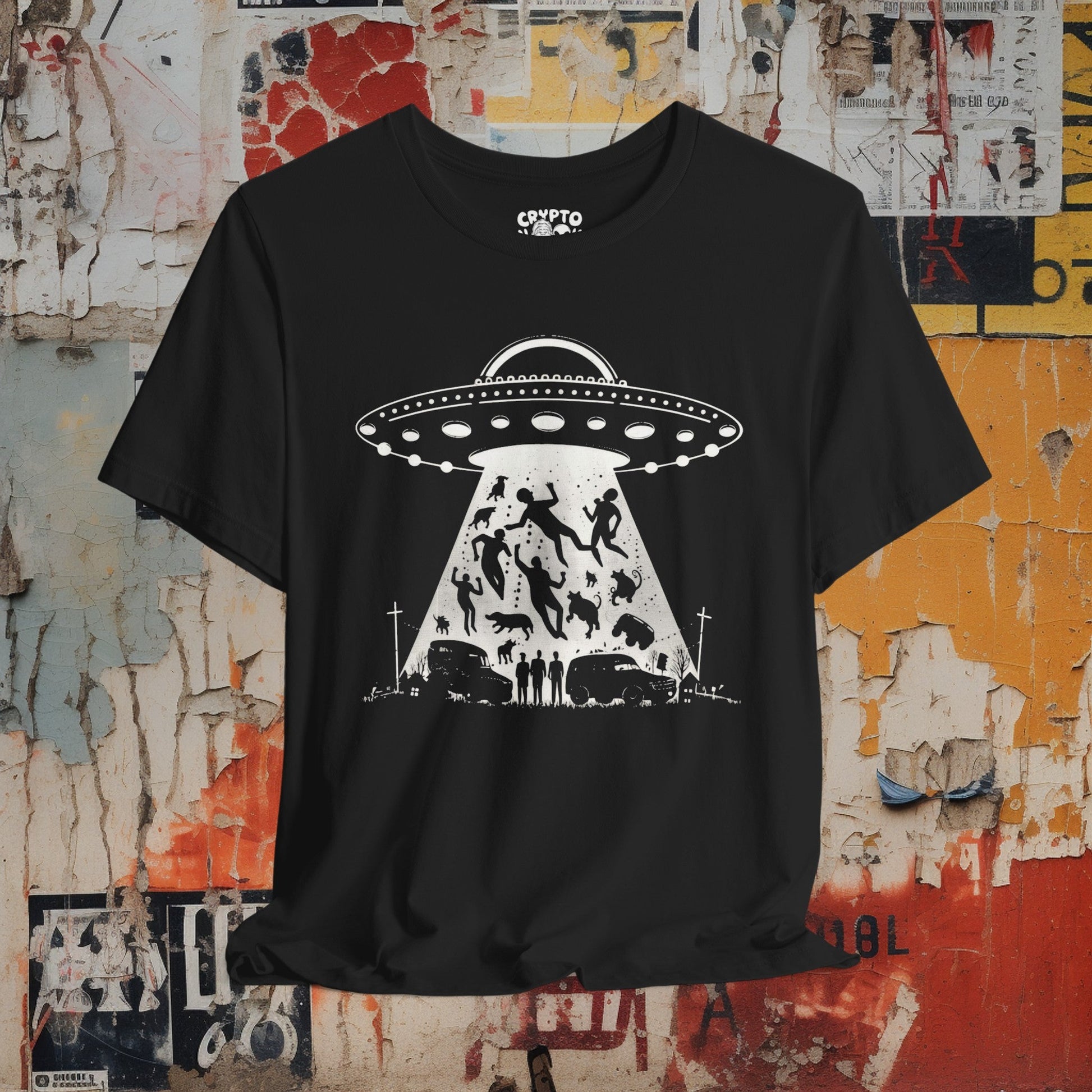 T-Shirt - Mass UFO Abduction Tee | Bella + Canvas Unisex T-shirt from Crypto Zoo Tees