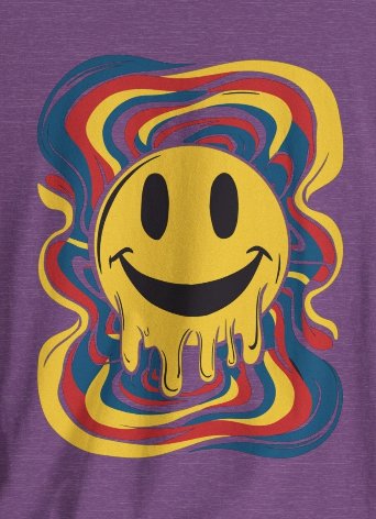 T-Shirt - Melting Psychedelic Rainbow Smiley Face | Bella+ Canvas T-shirt | Retro Tee from Crypto Zoo Tees