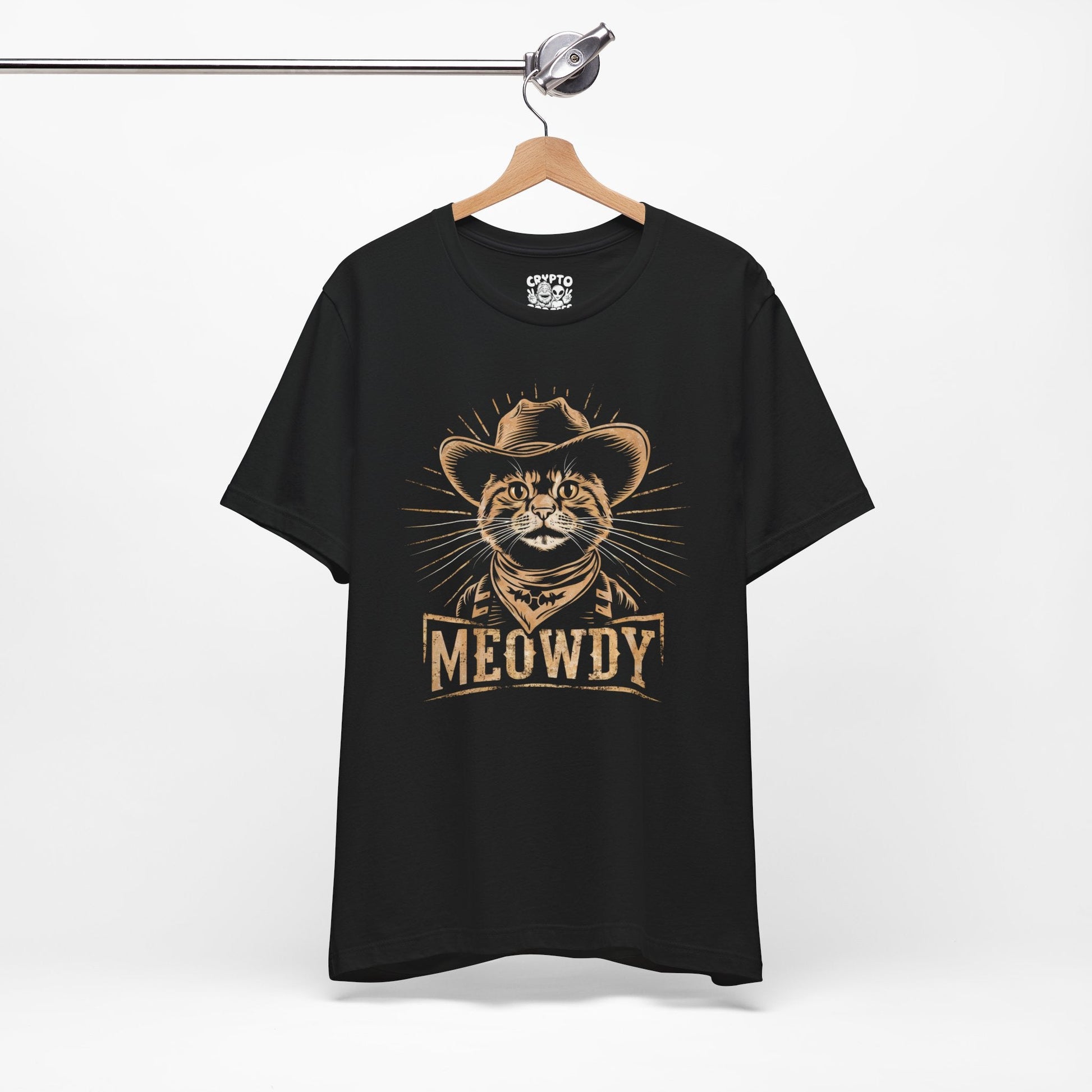 T-Shirt - Meowdy Cowboy Cat Funny Tee, Western Cat Graphic Shirt, Quirky Cowboy T-Shirt, Funny Cat Lover Apparel, Western Humor Tee, Cute Cat Shirt from Crypto Zoo Tees