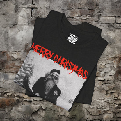 T-Shirt - Merry Christmas | Creepy Santa | Metal Xmas | Bella + Canvas Unisex T-shirt from Crypto Zoo Tees