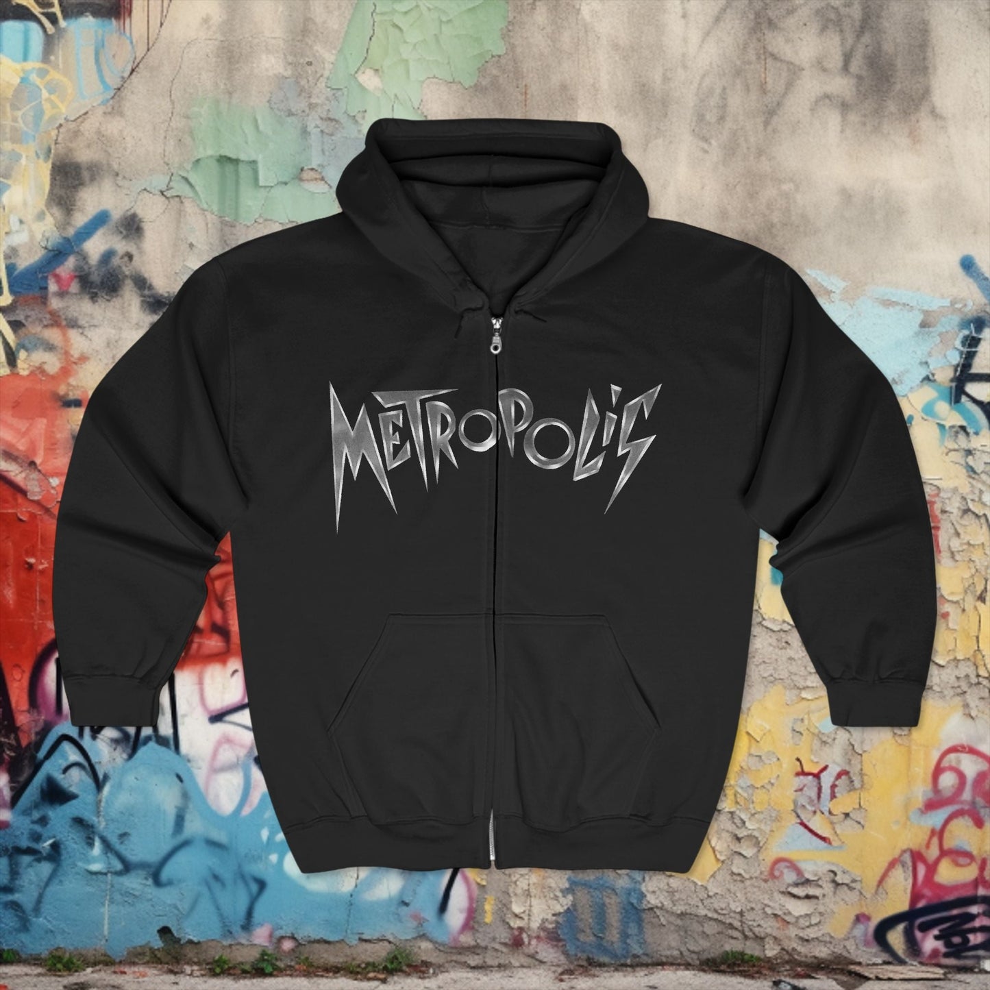 Hoodie - Metropolis Movie 2 Sided Zipper Hoodie - Classic Sci - Fi Apparel, Fritz Lang Merch, Retro 1927 Film Jacket, Unisex Vintage Movie Gift from Crypto Zoo Tees