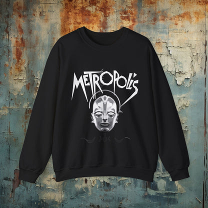 Sweatshirt - Metropolis Movie Sweatshirt - Retro Sci - Fi Pullover, Classic Film Apparel, Fritz Lang Merch, Unisex 1927 Movie Sweater, Vintage Cinema Gift from Crypto Zoo Tees