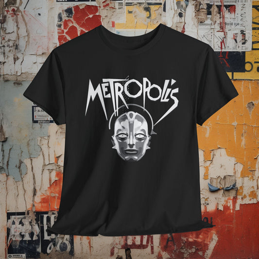 T-Shirt - Metropolis Movie T-Shirt - Retro Sci - Fi Tee, Classic Film Merch, Unisex 1927 Movie Apparel, Fritz Lang Gift, Vintage Cinema Clothing from Crypto Zoo Tees