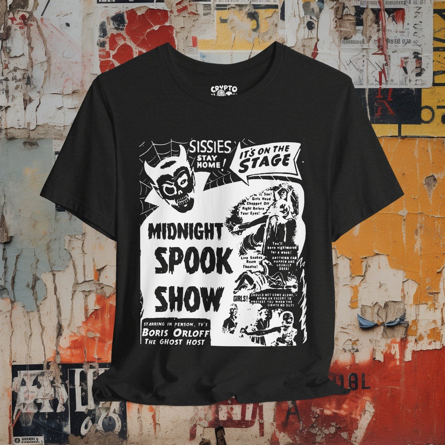 T-Shirt - Midnight Spook Show | Bella + Canvas Unisex T-shirt from Crypto Zoo Tees