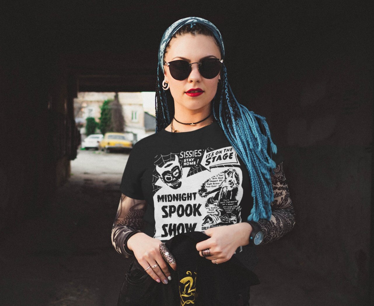 T-Shirt - Midnight Spook Show | Women's T-Shirt | Cotton Tee from Crypto Zoo Tees