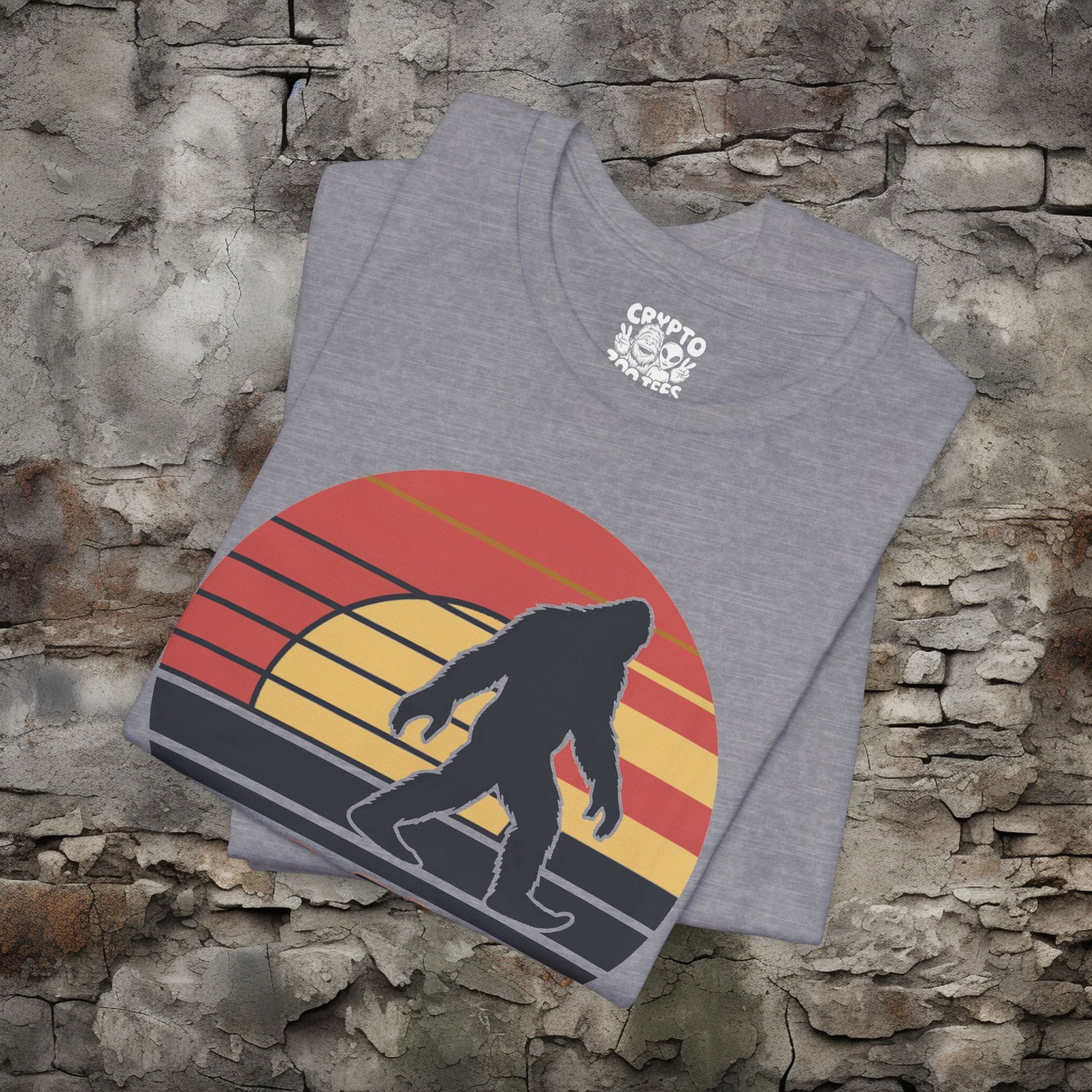 T - Shirt - Mind Your Business Retro Bigfoot | Fun Design | Bella + Canvas Unisex T - shirt from Crypto Zoo Tees