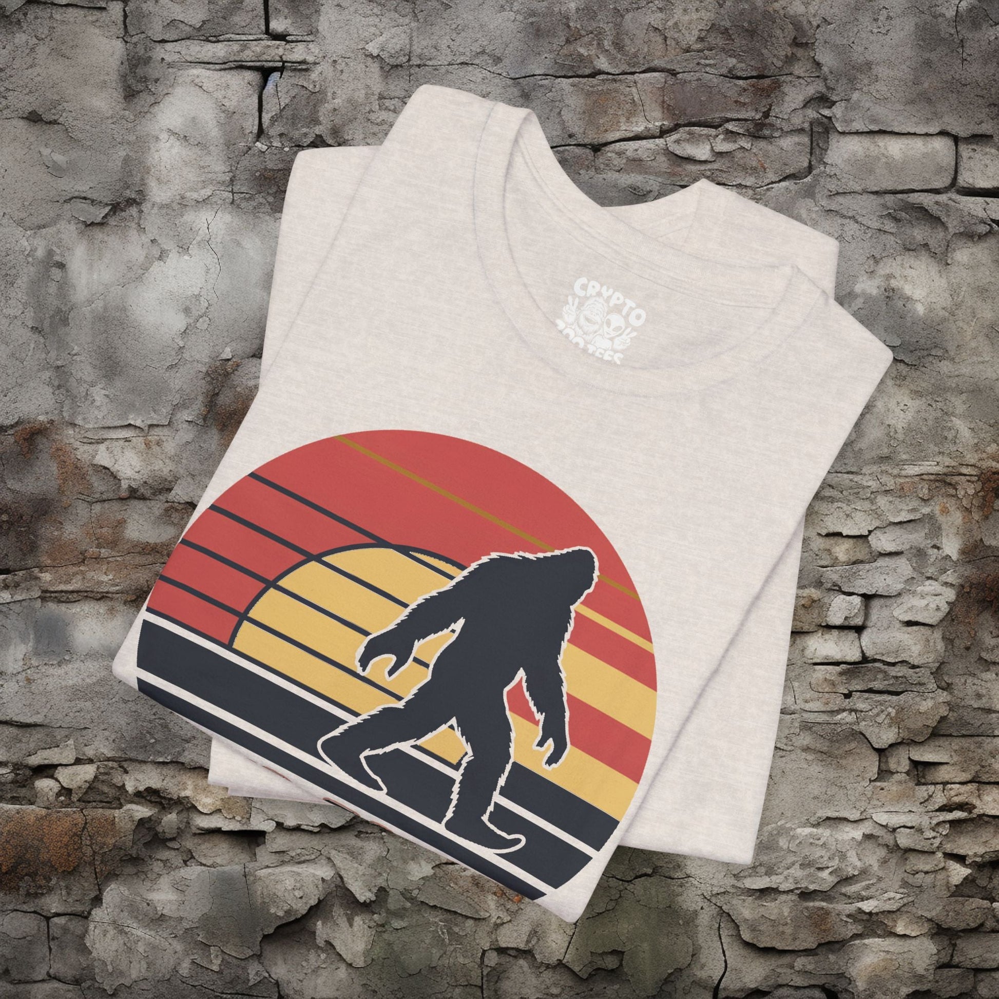 T - Shirt - Mind Your Business Retro Bigfoot | Fun Design | Bella + Canvas Unisex T - shirt from Crypto Zoo Tees