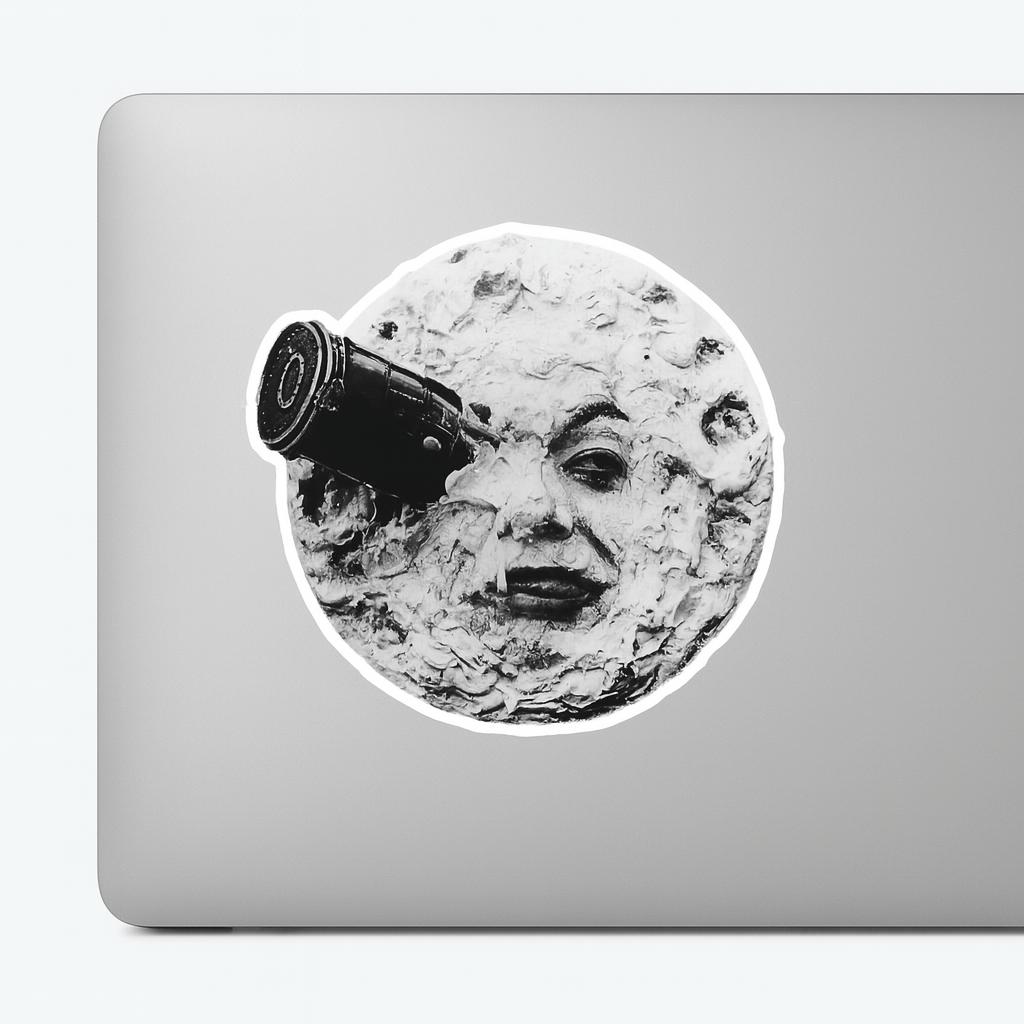 Paper products - Moon Face Sticker | Art & Artists, Retro & Vintage | Psychedelic | Movies and TV from Crypto Zoo Tees