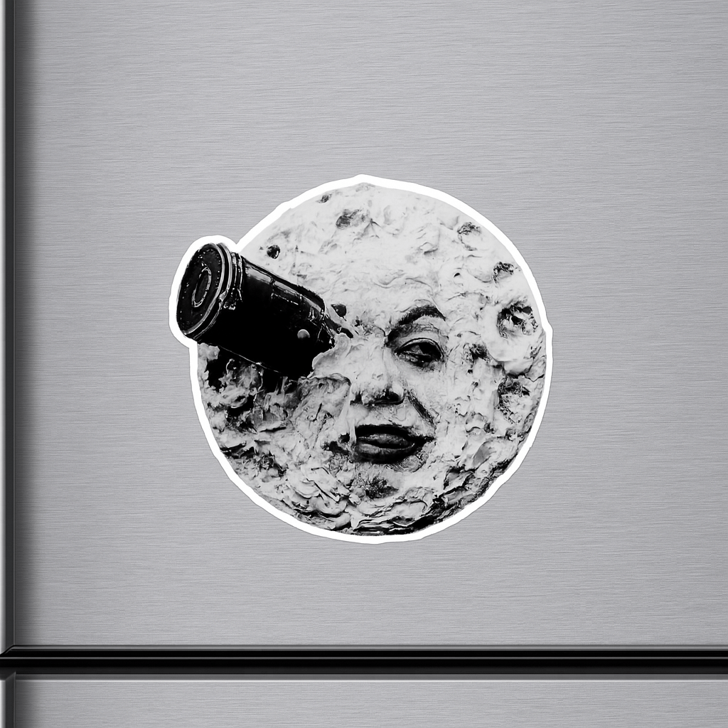 Paper products - Moon Face Sticker | Art & Artists, Retro & Vintage | Psychedelic | Movies and TV from Crypto Zoo Tees