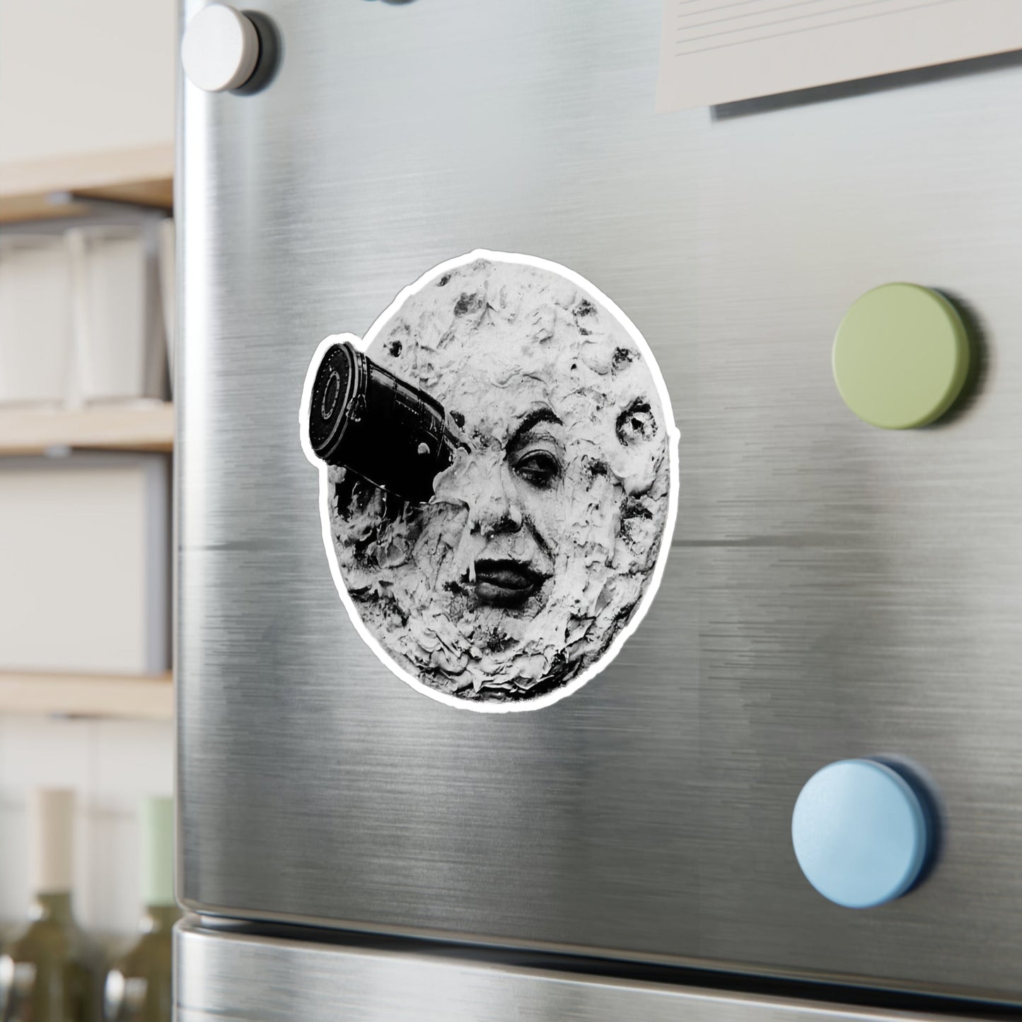 Paper products - Moon Face Sticker | Art & Artists, Retro & Vintage | Psychedelic | Movies and TV from Crypto Zoo Tees