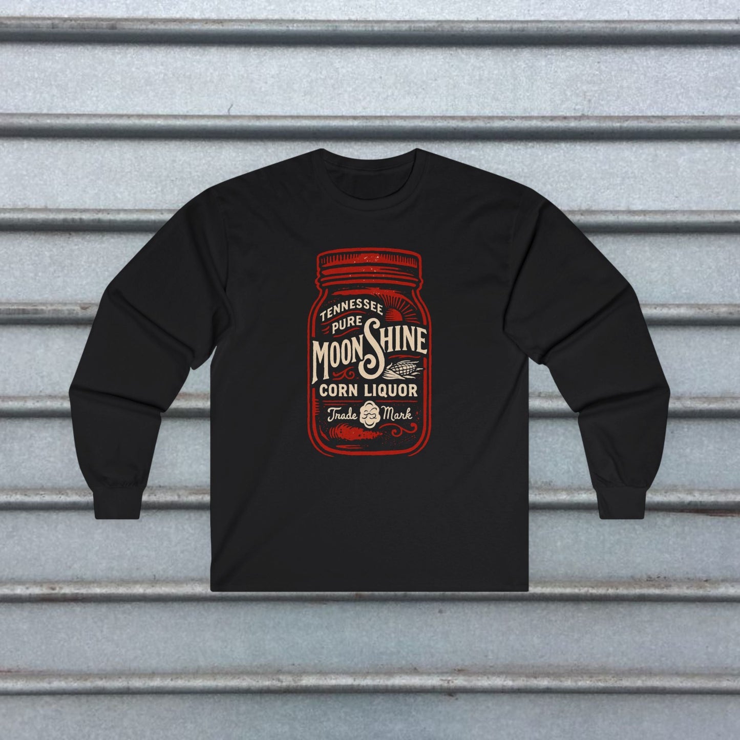 Long - sleeve - Moonshine Long Sleeve | Long Sleeve T-shirt | Food & Drink from Crypto Zoo Tees