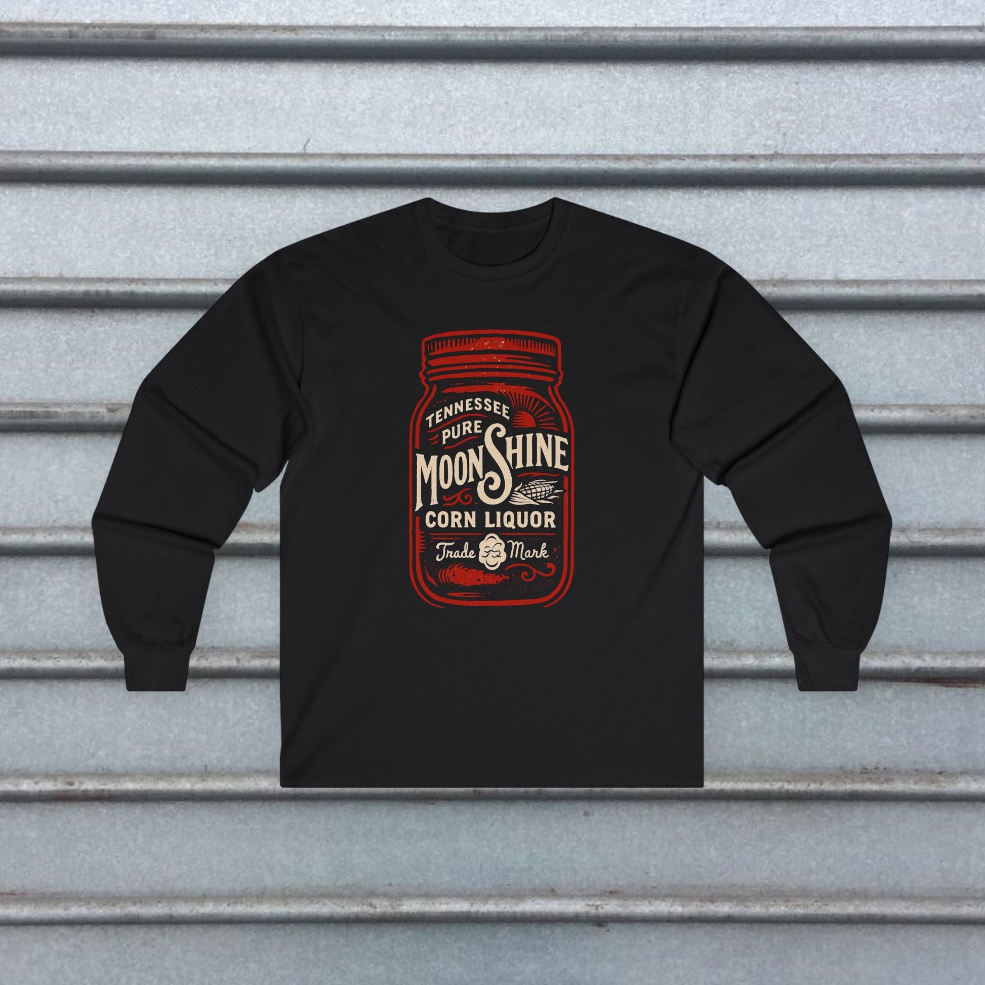 Long - sleeve - Moonshine Long Sleeve | Long Sleeve T-shirt | Food & Drink from Crypto Zoo Tees