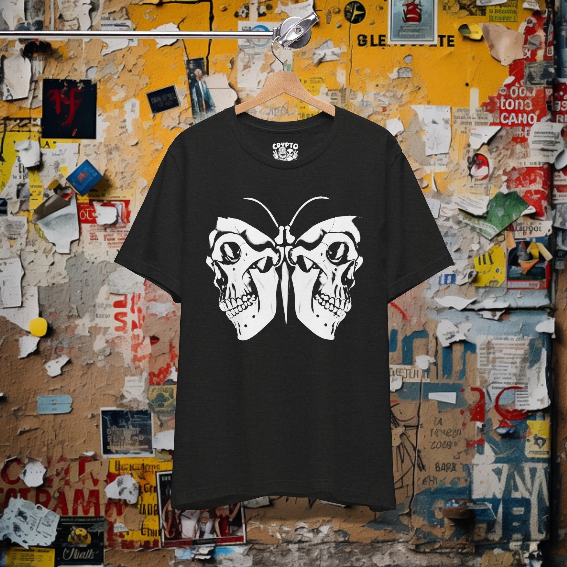 T - Shirt - Moth with Skull Wings | Skulls and Skeletons | Horror | Bella + Canvas Unisex T - shirt from Crypto Zoo Tees