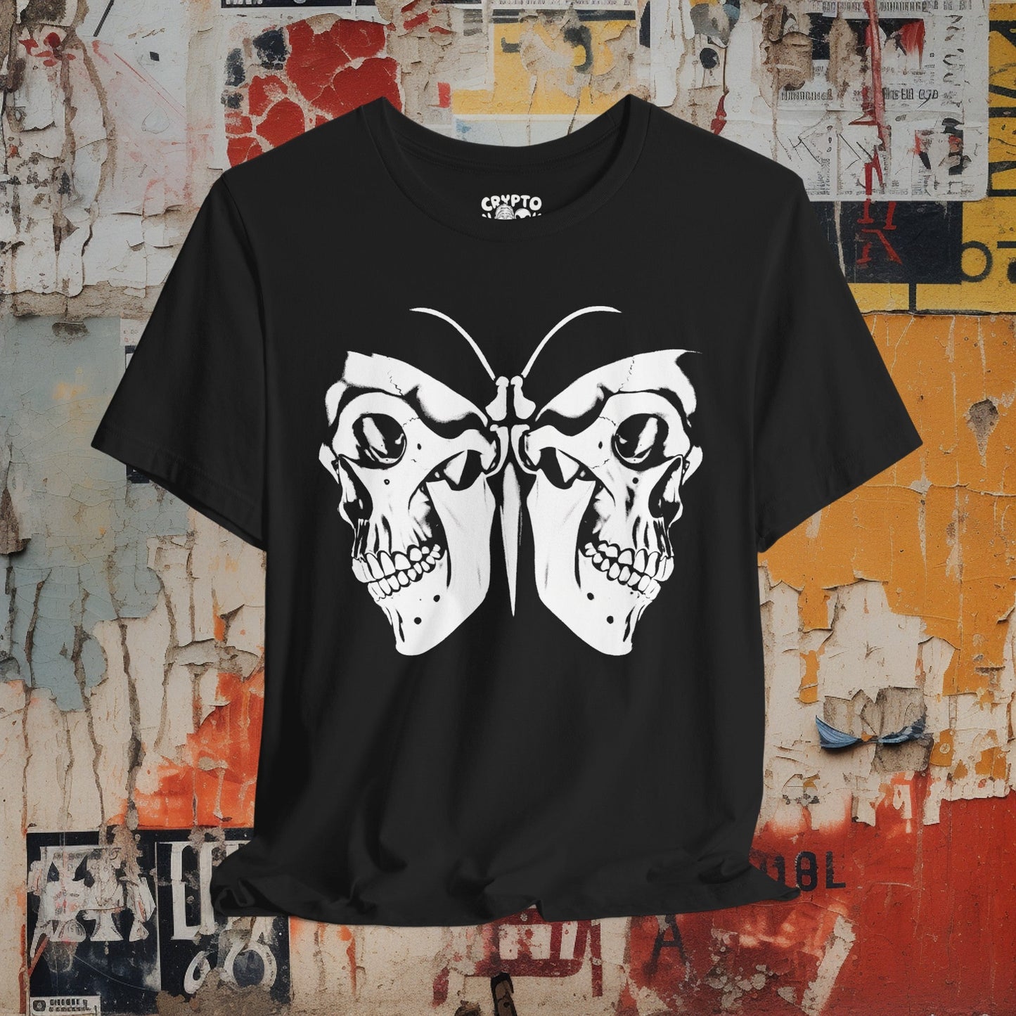 T - Shirt - Moth with Skull Wings | Skulls and Skeletons | Horror | Bella + Canvas Unisex T - shirt from Crypto Zoo Tees