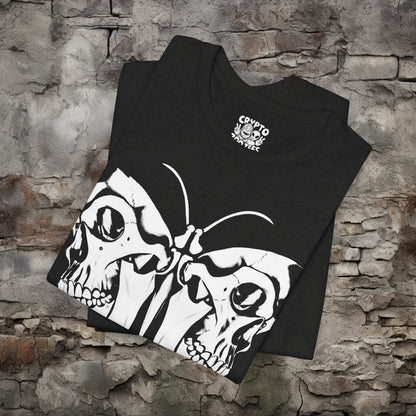 T - Shirt - Moth with Skull Wings | Skulls and Skeletons | Horror | Bella + Canvas Unisex T - shirt from Crypto Zoo Tees