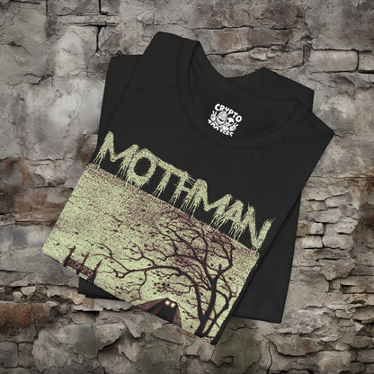 T - Shirt - Mothman and Bridge | Paranormal | Bella + Canvas Unisex T - shirt from Crypto Zoo Tees