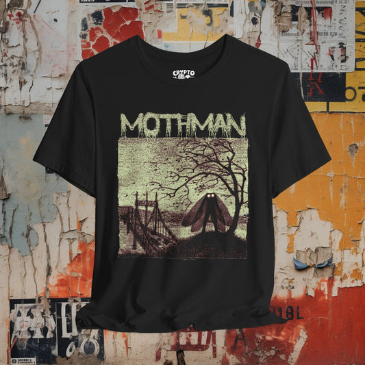 T - Shirt - Mothman and Bridge | Paranormal | Bella + Canvas Unisex T - shirt from Crypto Zoo Tees