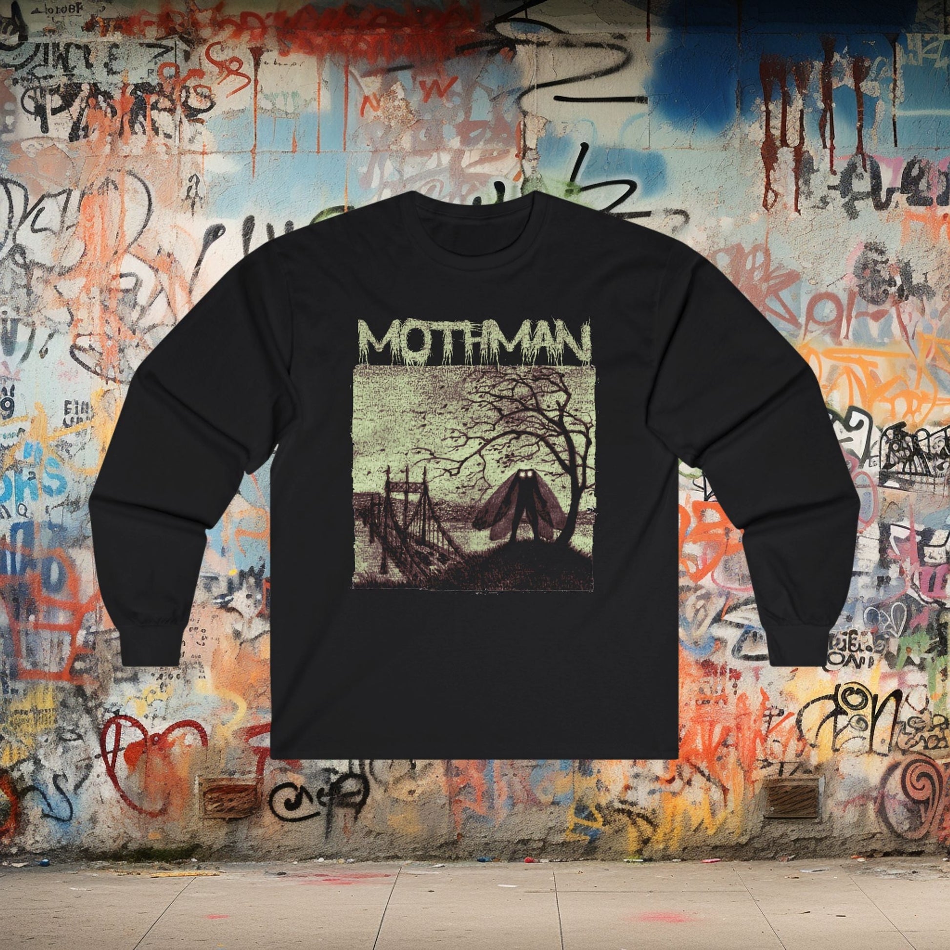 Long - sleeve - mothman bridge - long sleeve - swiftpod from Crypto Zoo Tees