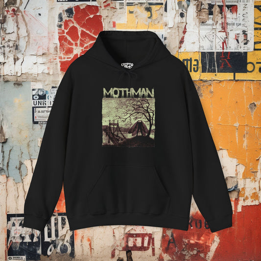 Hoodie - Mothman Bridge Single Sided Hoodie from Crypto Zoo Tees