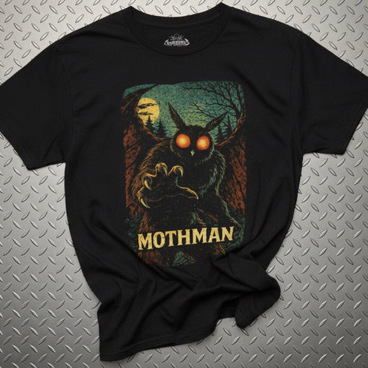 T-Shirt - Mothman Comic Shirt | Mothman, Comics | Unisex Heavy Cotton - Gildan 5000 from Crypto Zoo Tees