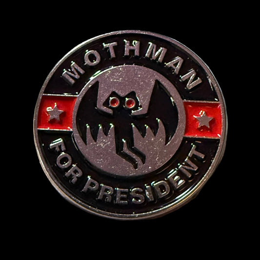  - Mothman For President Pinback Button | Cryptid Campaign Badge from Crypto Zoo Tees