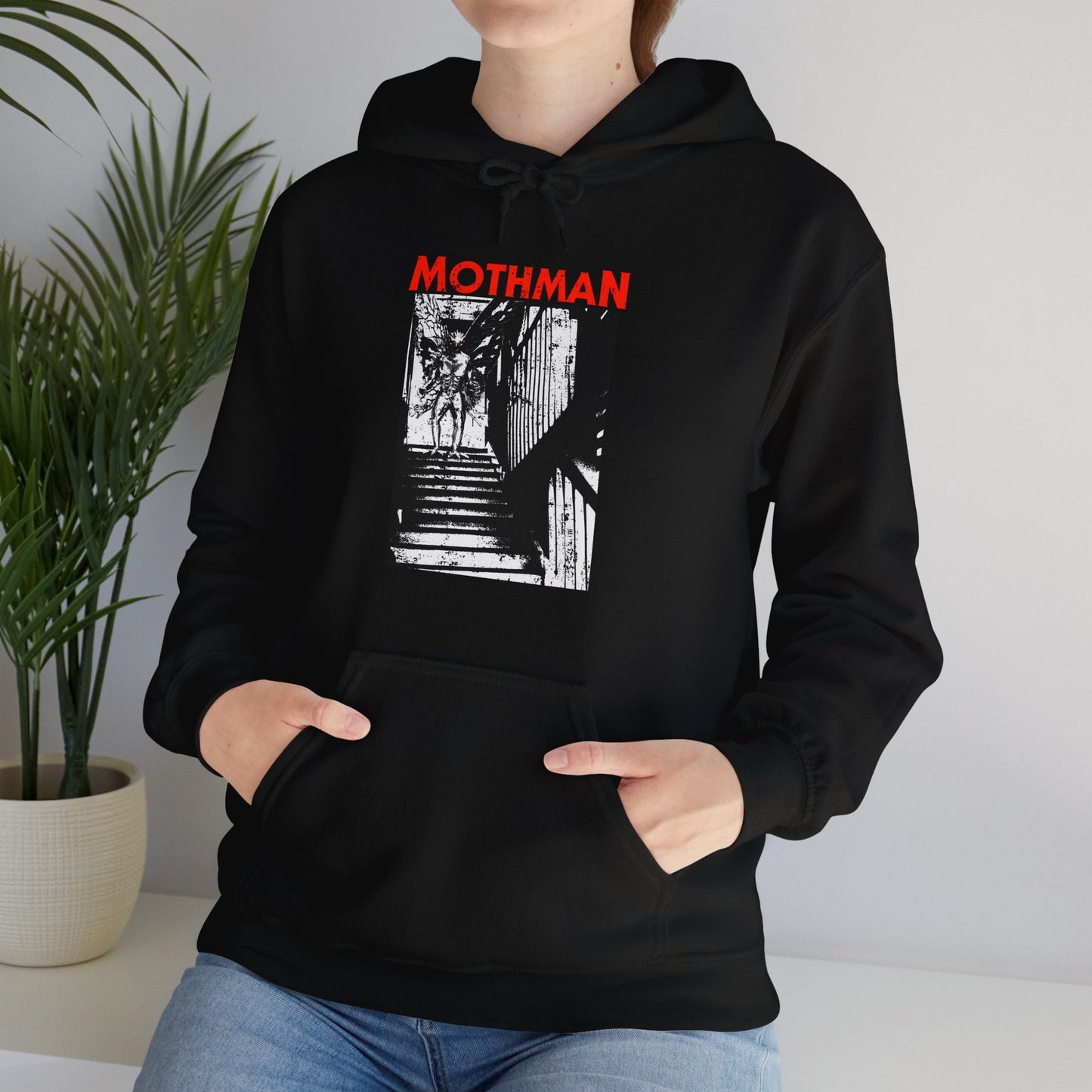 Hoodie - Mothman Halloween Single Sided Hoodie from Crypto Zoo Tees