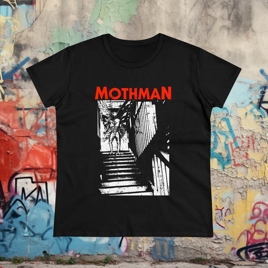 T-Shirt - Mothman Halloween Theme Ladies Tee | Women's T-Shirt | Cotton Tee from Crypto Zoo Tees