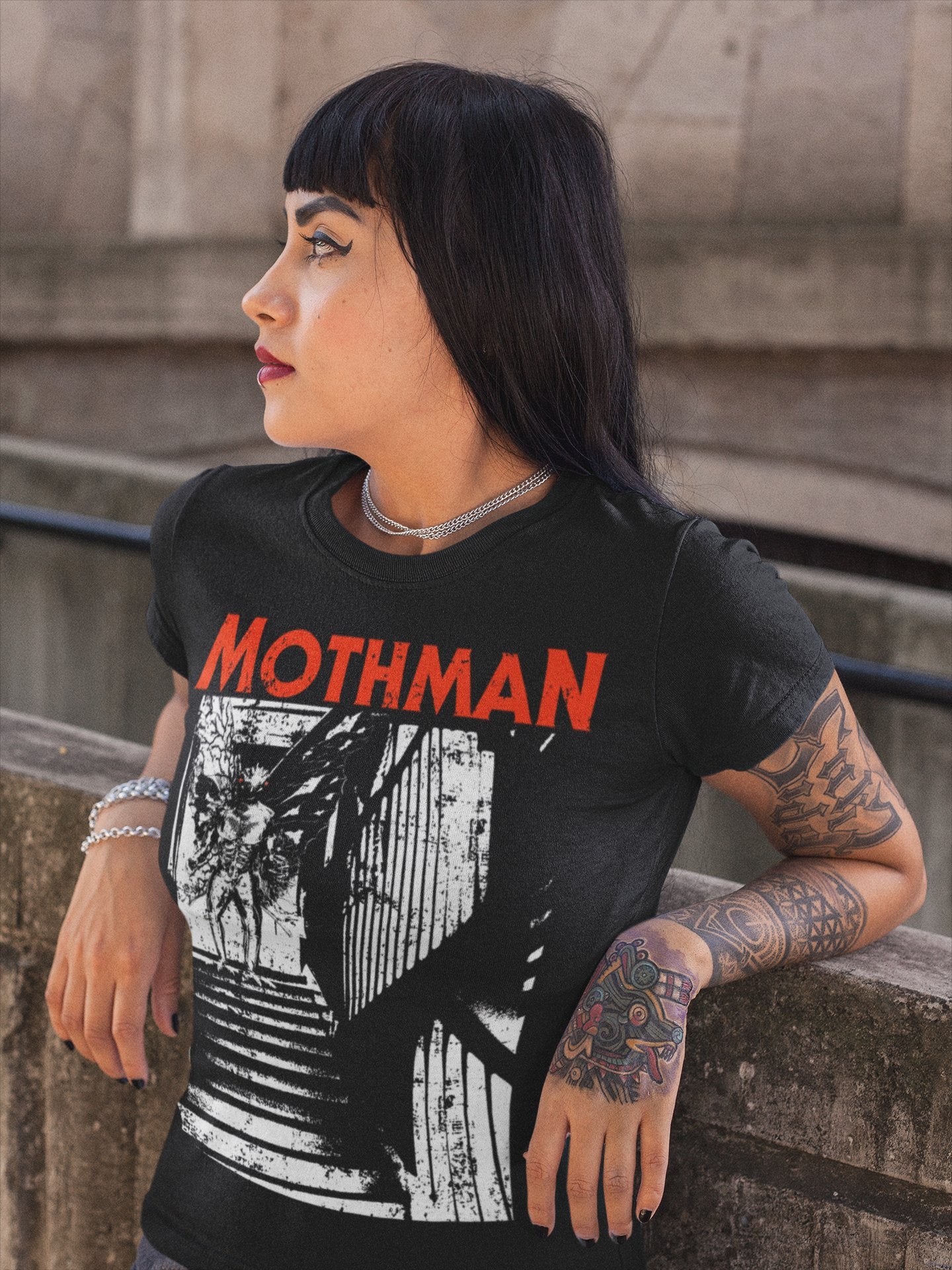 T-Shirt - Mothman Halloween Theme Ladies Tee | Women's T-Shirt | Cotton Tee from Crypto Zoo Tees