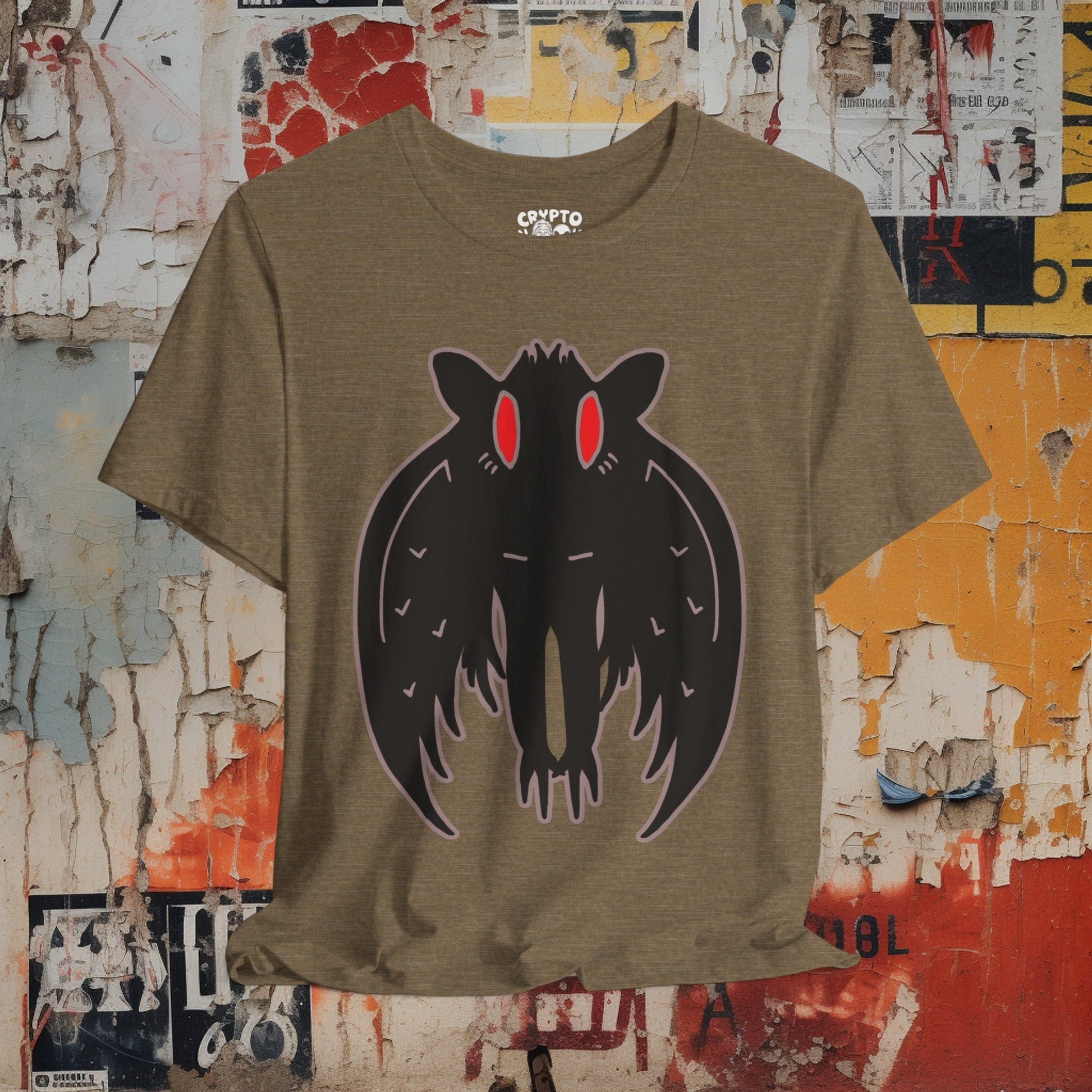 T-Shirt - Mothman Illustration Tee | Bella + Canvas Unisex T-shirt from Crypto Zoo Tees