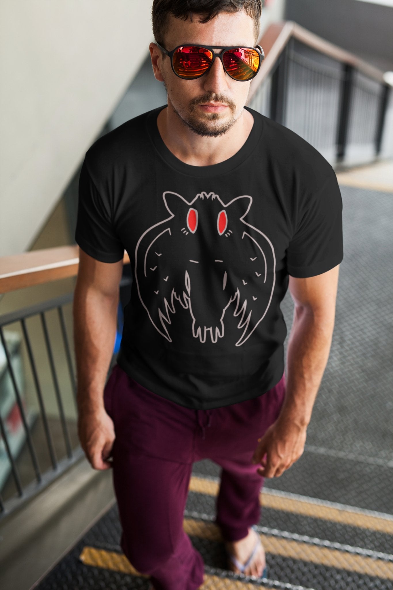 T-Shirt - Mothman Illustration Tee | Bella + Canvas Unisex T-shirt from Crypto Zoo Tees