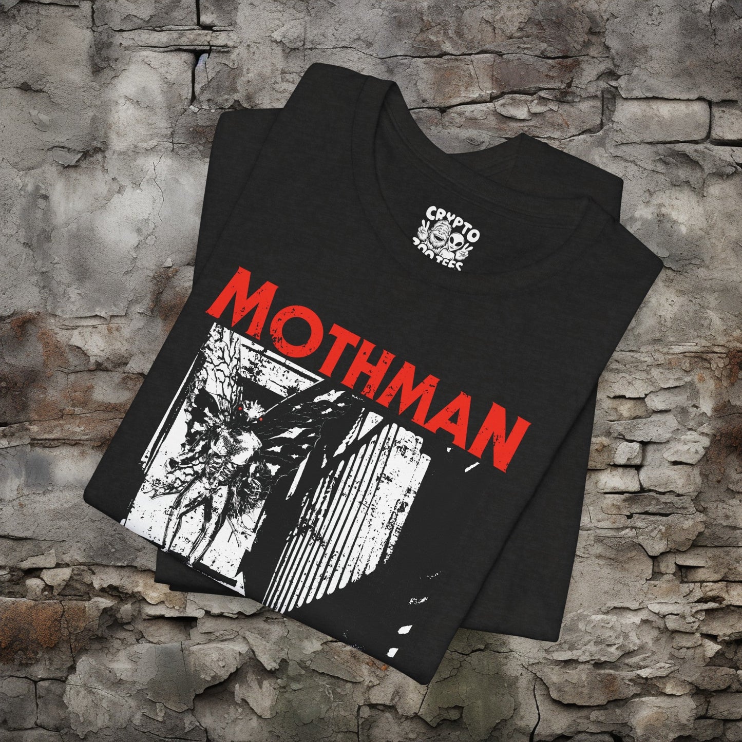 T-Shirt - Mothman Shirt | Halloween Themed Moth Man Tee | Bella + Canvas Unisex T-shirt from Crypto Zoo Tees