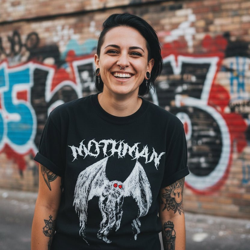 T-Shirt - Mothman Shirt | Unisex - Comfort Colors 1717 | Mothman | Goth/Gothic from Crypto Zoo Tees
