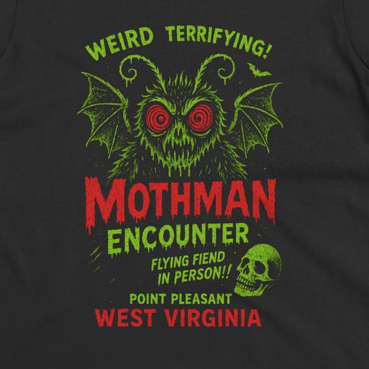 T-Shirt - Mothman T-Shirt | Cryptids, Retro & Vintage | Unisex Shirt, Ladies Tee, Tank Top, Long Sleeve, Sweatshirt, Hoodie from Crypto Zoo Tees