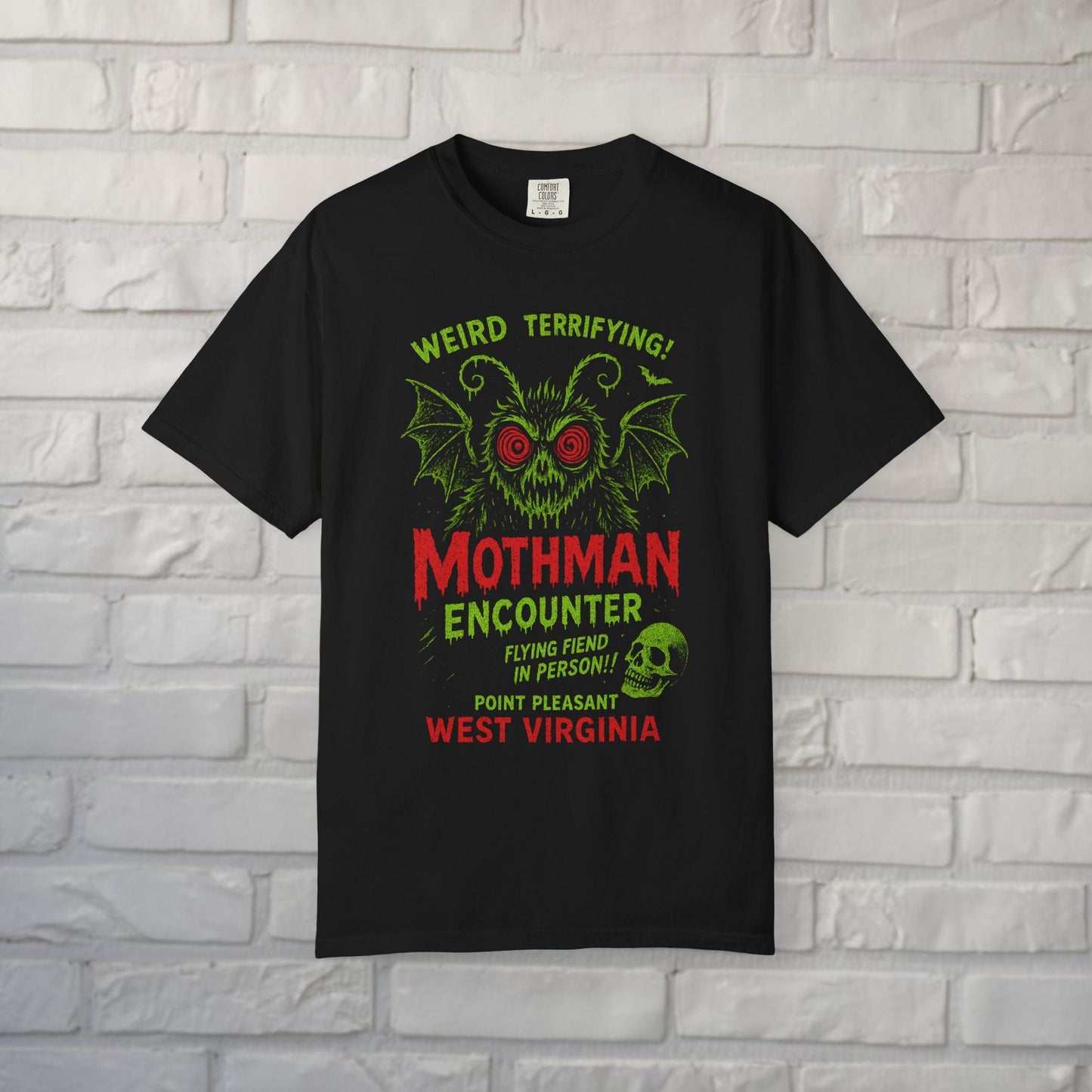 T-Shirt - Mothman T-Shirt | Cryptids, Retro & Vintage | Unisex Shirt, Ladies Tee, Tank Top, Long Sleeve, Sweatshirt, Hoodie from Crypto Zoo Tees