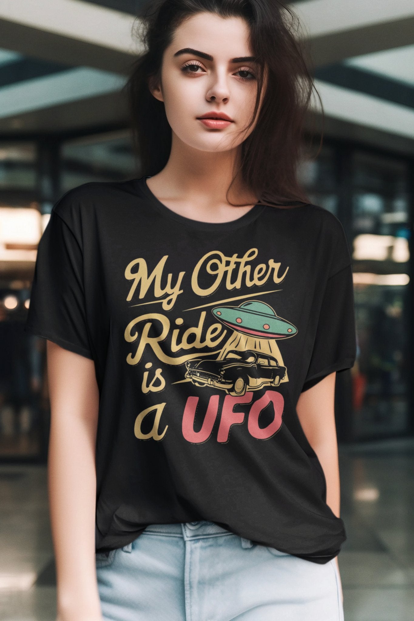 T-Shirt - My Other Ride is a UFO Tee | Bella + Canvas Unisex T-shirt from Crypto Zoo Tees