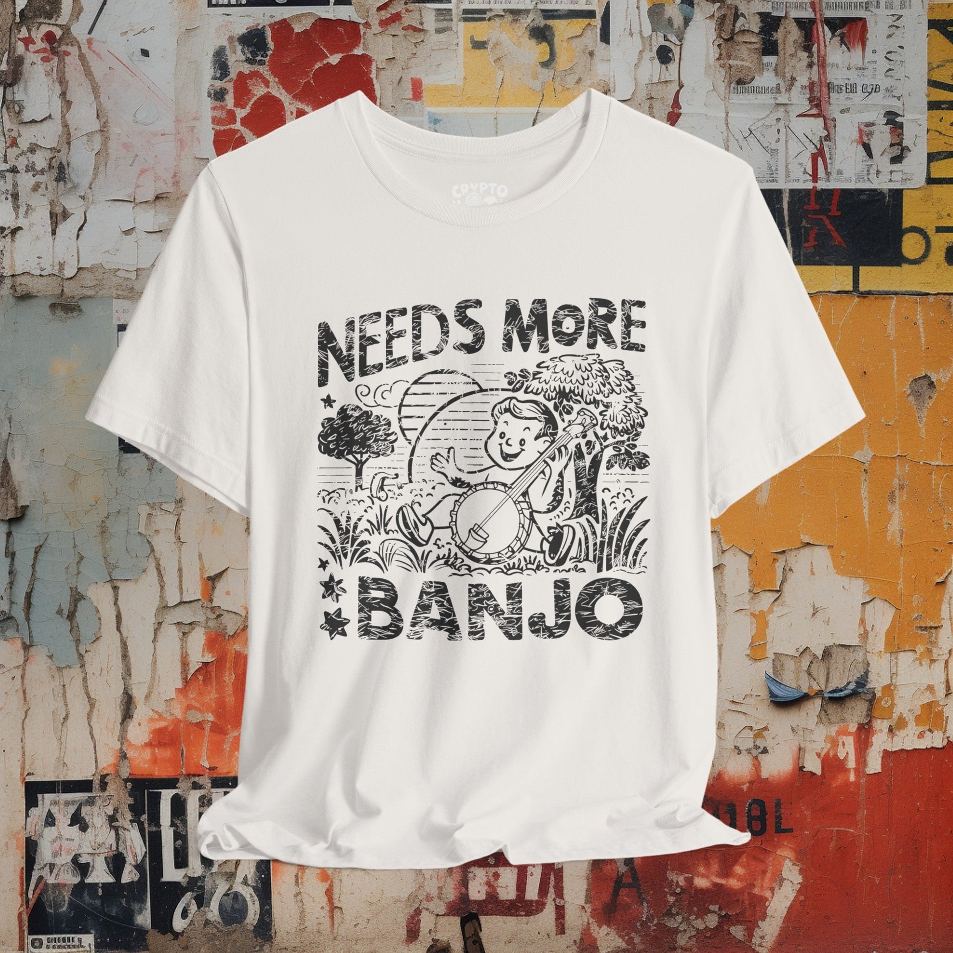 T-Shirt - Needs More Banjo | Music | Bella + Canvas Unisex T-shirt from Crypto Zoo Tees