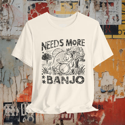 T-Shirt - Needs More Banjo | Music | Bella + Canvas Unisex T-shirt from Crypto Zoo Tees