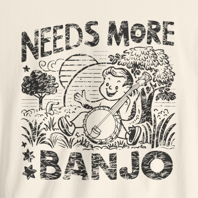 T-Shirt - Needs More Banjo | Music | Bella + Canvas Unisex T-shirt from Crypto Zoo Tees