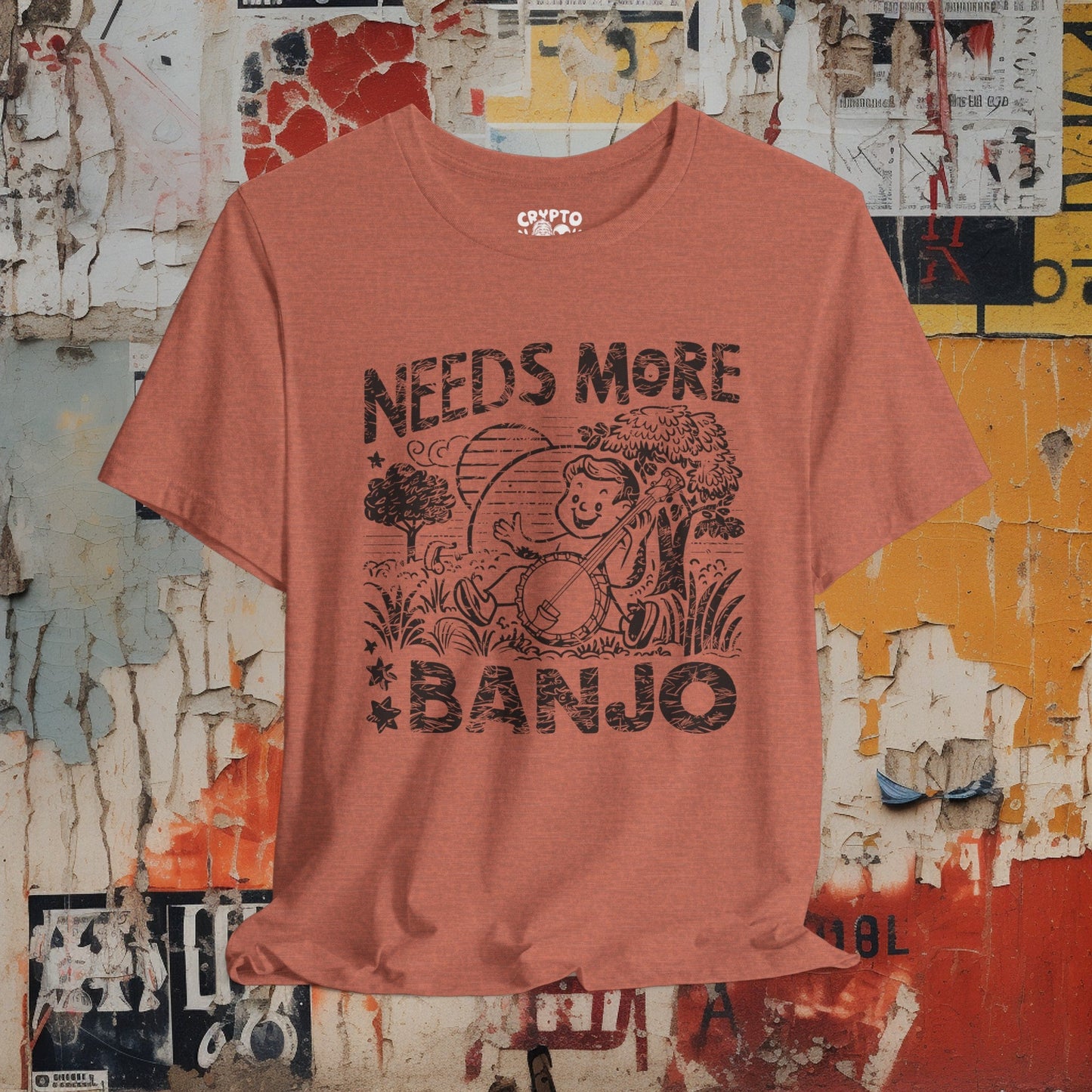 T-Shirt - Needs More Banjo | Music | Bella + Canvas Unisex T-shirt from Crypto Zoo Tees