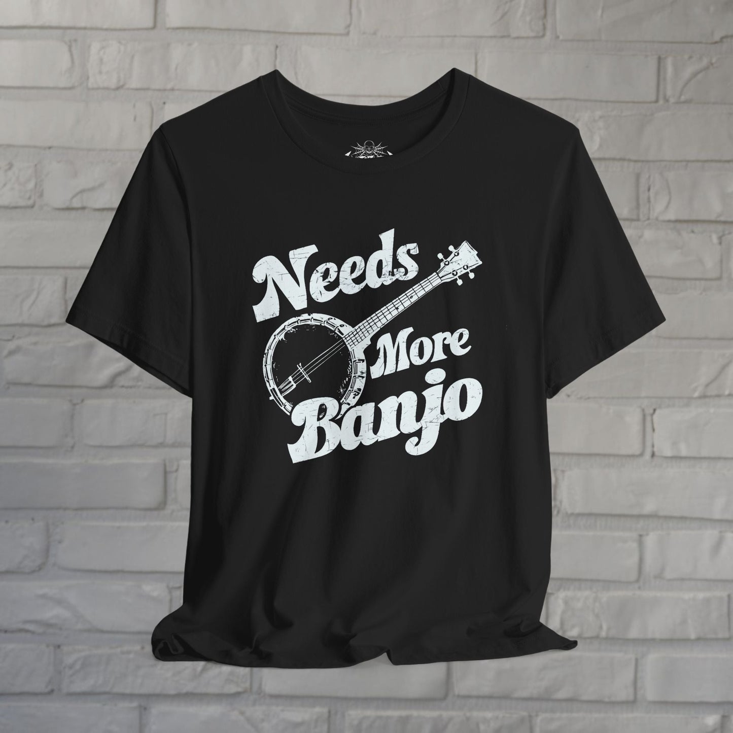 T-Shirt - Needs More Banjo | Music, Funny | Unisex Shirt, Ladies Tee, Tank Top, Long Sleeve, Sweatshirt, Hoodie, Kids from Crypto Zoo Tees
